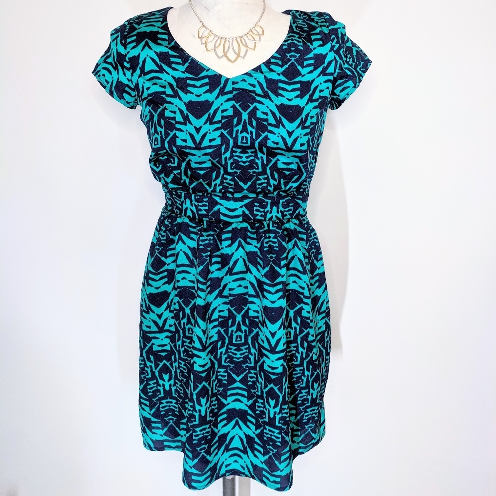 Geometric print summer mini dress